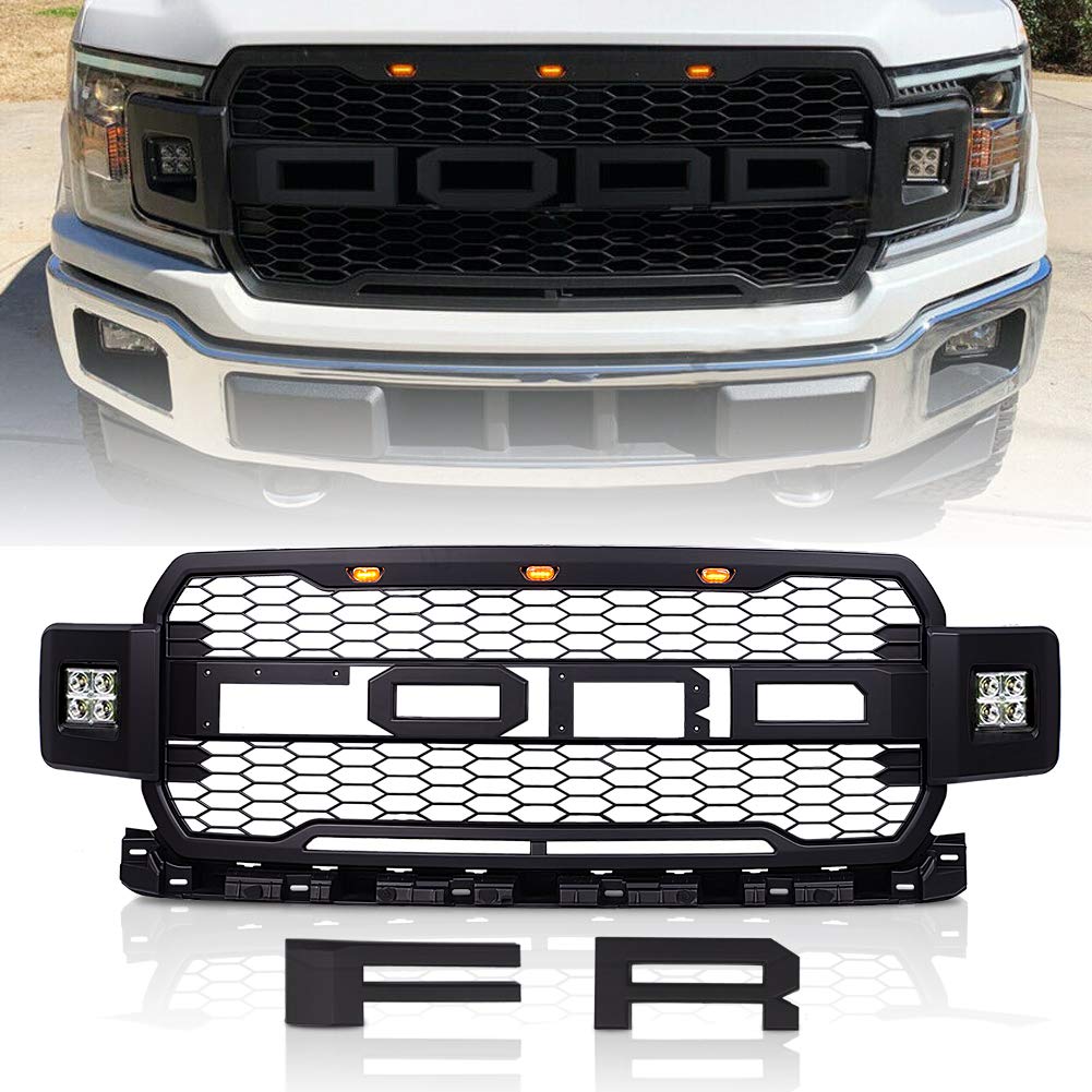 Grille for 2020 Ford F150 Pickup Front Mess fit 2018 2019 Raptor Style
